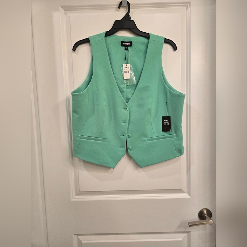 Express Light Green Sleeveless Vest